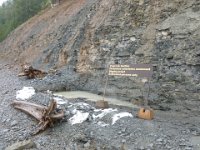 7  Le long de la plage, une zone de fouille récente dans laquelle a été retrouvé en 2010 un fossile de poisson "Elpistotege" unique au monde, qui est considéré comme la dernière évolution de poisson avant les tétrapodes (passage de la vie aquatique à la vie terrestre).