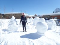 8  Les jolies sculptures sur neige à l'accueil de la Forêt Montmorency.
