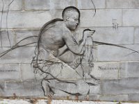 114  Fresque murale représentant le peuple du Québec, sur les contrebas de la Maison de la Littérature.