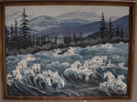 32  Illustration de l'origine du nom de la ville de Whitehorse, avec l'écume de ses rapides qui semblaient galoper comme des chevaux blancs.