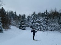 5  Le temps est froid (-10°C) et les pistes sont magnifiques sous toute cette neige. Nous partons pour la piste bleue dans une ambiance très hivernale :)