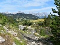 8  Après quelques démêlés avec deux patous, nous poursuivons notre chemin et traversons le Torrent de Merdarel avant de grimper vers les alpages.